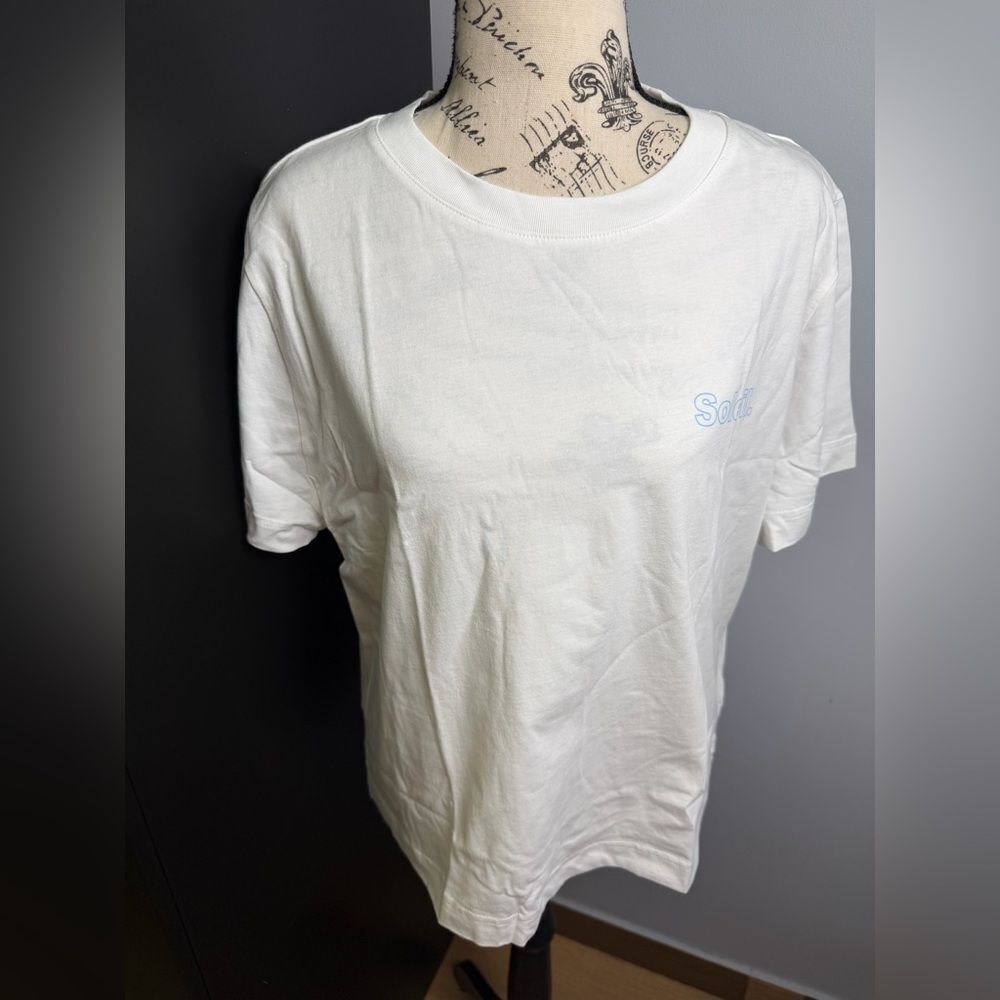 J.Crew Broken-in jersey "Soleil" graphic T-shirt In White  NWT Size M